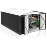 Patiowell 10 ft. W x 12 ft. D Size Upgrade Metal Storage Shed (119 sq. ft.)