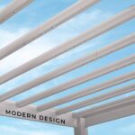 14×10 Windham Modern Steel Pergola With Sail Shade Soft Canopy - Image 14